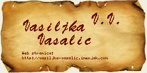 Vasiljka Vašalić vizit kartica